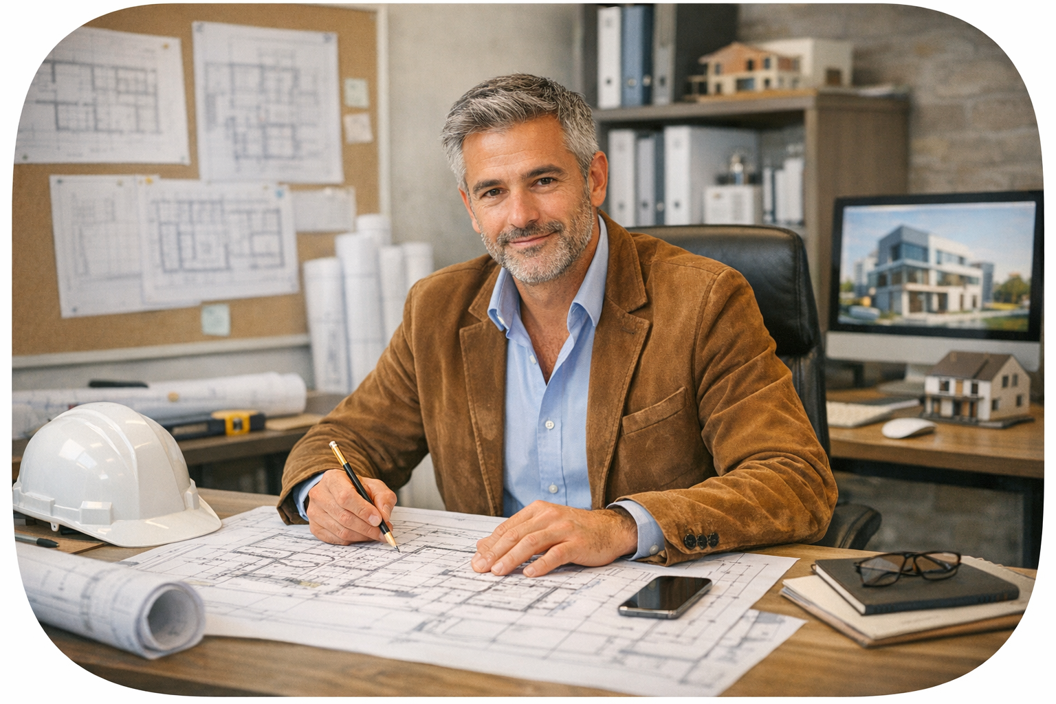 Matre dOeuvre in Rounded Office Space