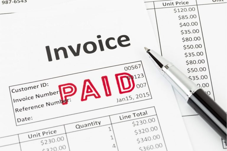facture payée tamponnée