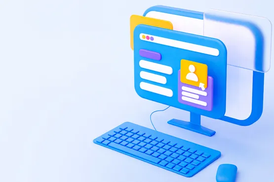 Interface numérique stylisée illustrant un espace client sécurisé